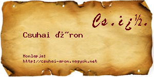 Csuhai Áron névjegykártya